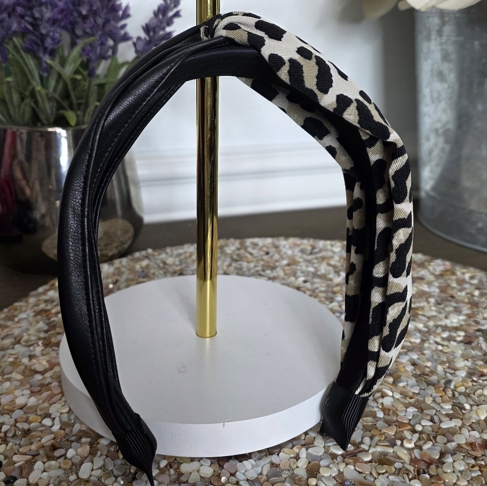 Chic Leopard and Black Headband